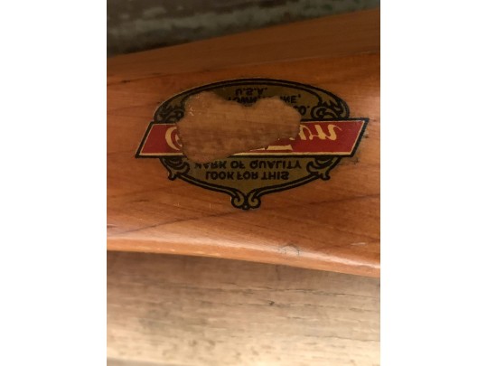 Pair Of Vintage Oars With Partial Label & Riggings