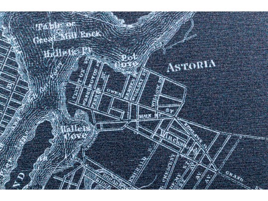 Etched Print On Metal, Antique Plan Of New York And Brooklyn