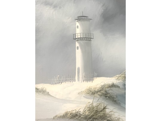 C. Redon Lighthouse Oil On Canvas