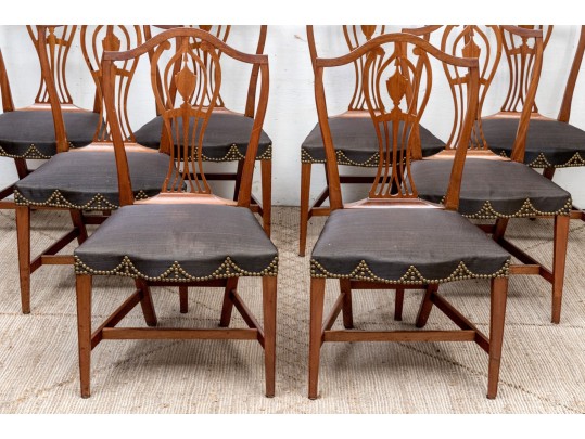 Set Of Eight American Federal Dining Chairs, Ca. 1800-1820 Hartford CT