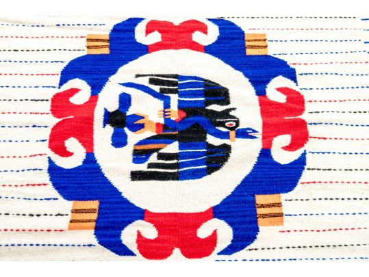 Mexican Woven Wool Serape, 5'11