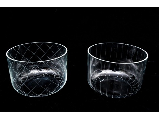 Two Tiffany & Co. Glass Serving Bowls