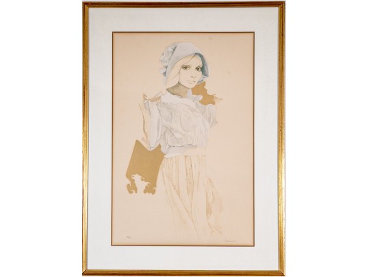 Christine Rosamond (American, 1947-1994) Signed Ltd. Ed. Lithograph, Fashionable Lady