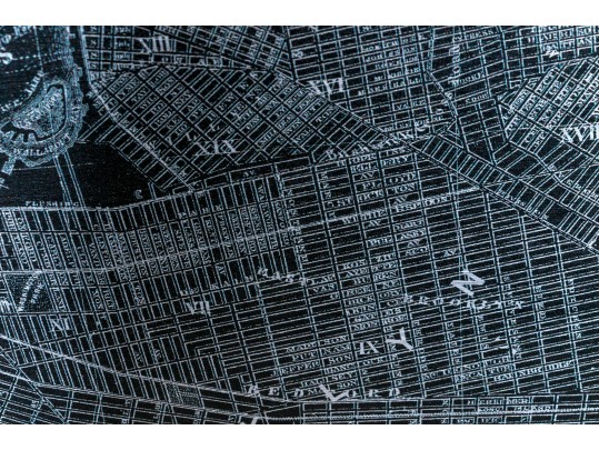 Etched Print On Metal, Antique Plan Of New York And Brooklyn