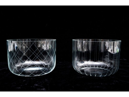 Two Tiffany & Co. Glass Serving Bowls