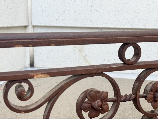 Impressive Antique Hand Wrought Iron Fire Fender 