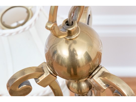 Lenox By Quoizel Brass And Ceramic Chandelier