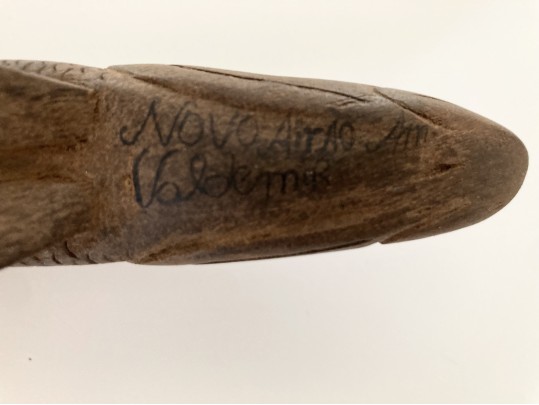 Detailed Hand-Carved Wood Fish Sculpture