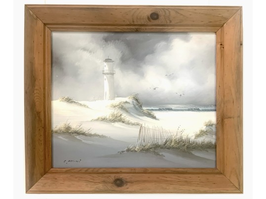 C. Redon Lighthouse Oil On Canvas