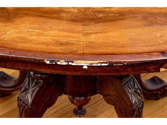 Antique English Inlaid Oval Table