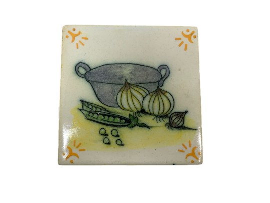 Group Of 7 Vintage Hand Painted Sant’ Anna Tiles