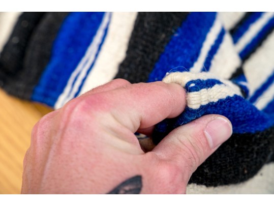 Mexican Woven Wool Serape, 5'11