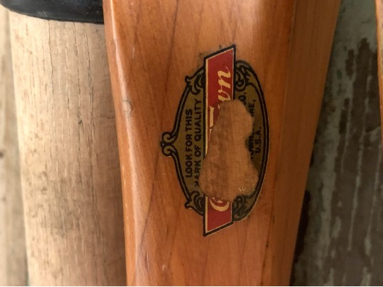 Pair Of Vintage Oars With Partial Label & Riggings