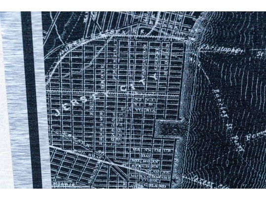 Etched Print On Metal, Antique Plan Of New York And Brooklyn