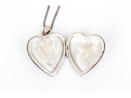 Sterling Silver Collection Of Heart Motif Jewelry Pieces