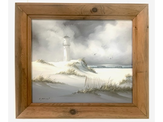 C. Redon Lighthouse Oil On Canvas