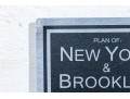 Etched Print On Metal, Antique Plan Of New York And Brooklyn