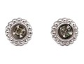 10k White Gold Cz Set Stud Earrings