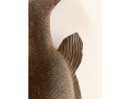 Detailed Hand-Carved Wood Fish Sculpture