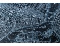 Etched Print On Metal, Antique Plan Of New York And Brooklyn