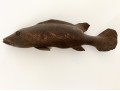 Detailed Hand-Carved Wood Fish Sculpture