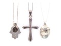 Collection Of Sterling Silver Contemporary Pendants, On Chains