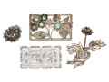 Sterling Silver Assorted Lot Of Lovely Floral Motif Brooches
