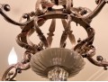 Iron, Brass, And Crystal Eight Light Chandelier