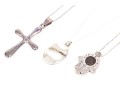 Collection Of Sterling Silver Contemporary Pendants, On Chains