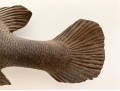 Detailed Hand-Carved Wood Fish Sculpture