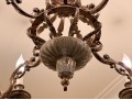 Iron, Brass, And Crystal Eight Light Chandelier