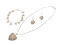 Sterling Silver Collection Of Heart Motif Jewelry Pieces