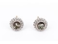 10k White Gold Cz Set Stud Earrings