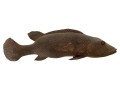 Detailed Hand-Carved Wood Fish Sculpture