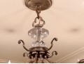 Iron, Brass, And Crystal Eight Light Chandelier