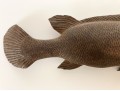 Detailed Hand-Carved Wood Fish Sculpture