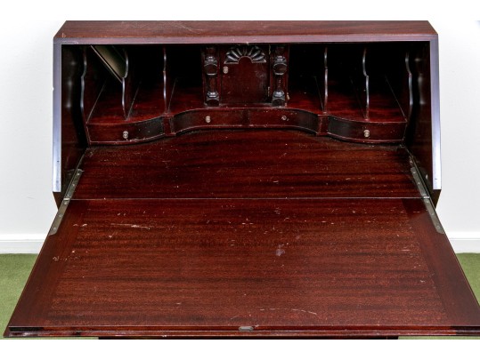 Classic Vintage Chippendale Style Slantfront Serpentine Front Cabinet