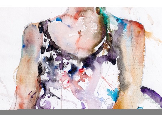 Charles Reid (American, 1937-2019) Watercolor Portrait Of Elizabeth Meissner Gaynor