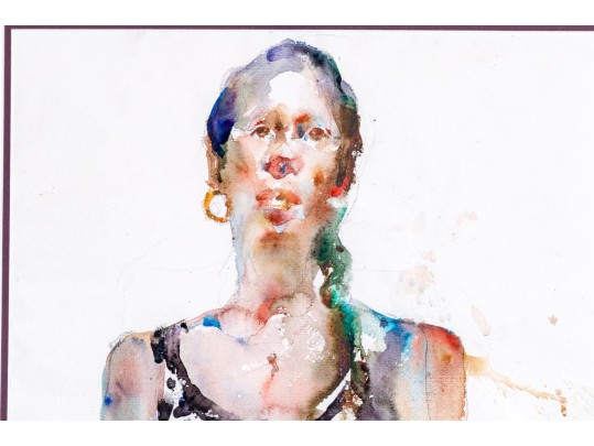 Charles Reid (American, 1937-2019) Watercolor Portrait Of Elizabeth Meissner Gaynor