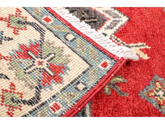 Hand-knotted Wool Kazak Carpet, 3'-9