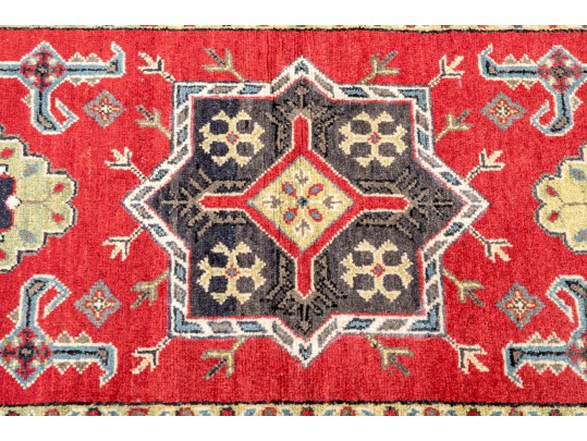 Hand-knotted Wool Kazak Carpet, 3'-9
