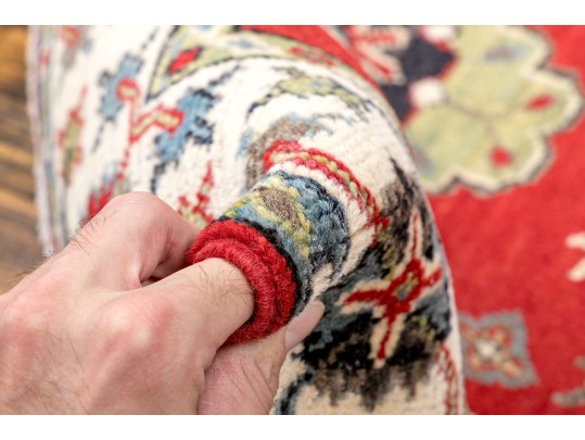 Hand-knotted Wool Kazak Carpet, 3'-9