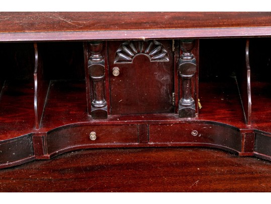 Classic Vintage Chippendale Style Slantfront Serpentine Front Cabinet