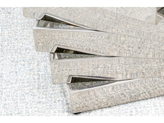 Chic Chrome Spiral Stacked End Table