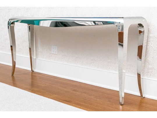 Sleek Marble And Chrome Console Table