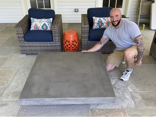 Quality Heavy Cement Outdoor Cocktail Table