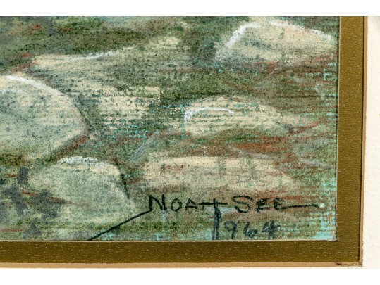 Noah See Pastel On Paper, Coastal Landscape, 1964