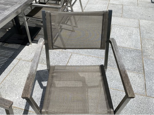 Barlow Tyrie Extension Teak Top Table, With Eight Armchairs And Umbrella