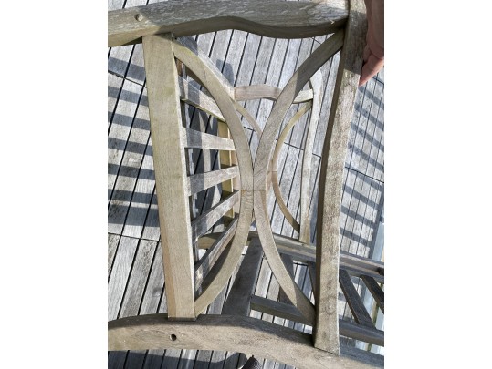 Pair Of Teak Armchairs With Cushions, With Teak Side Table