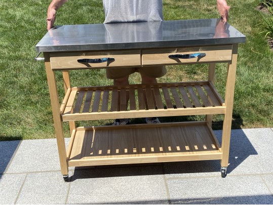 Quality Tiered Rolling Cart With Stainless Steel Top